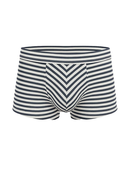 Black and white striped men’s cotton briefs with chevron pattern front in assorted cotton trunk 4 pieces pack