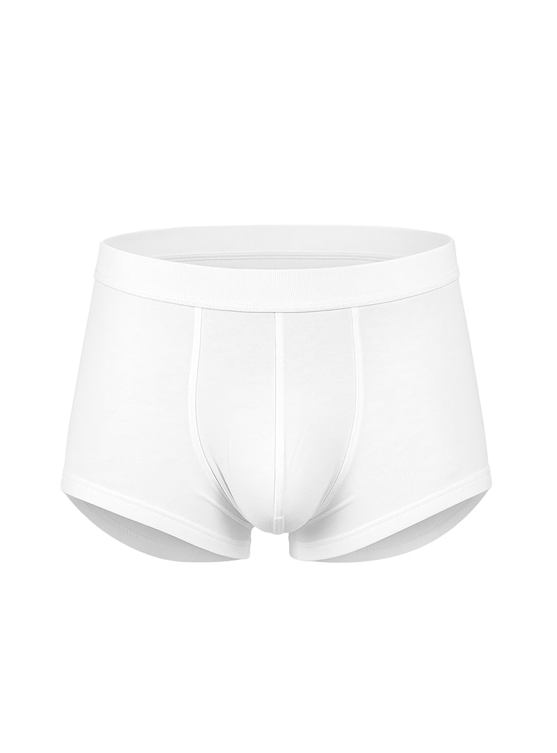 White cotton briefs with seamless design and elastic waistband from assorted cotton trunk 4 pieces pack