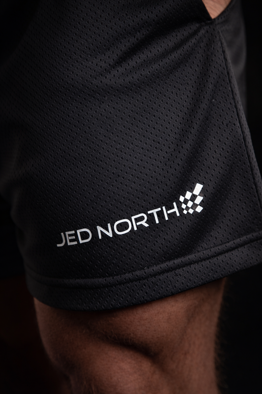 Jed North Men's Athletic Mesh Shorts - Black
