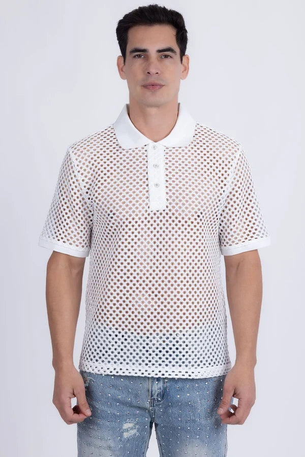 Barabas Herren-Polohemd aus Glintform-Mesh