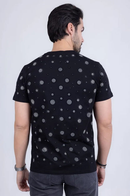Barabas Herren-T-Shirt Diamond Mine mit Strasssteinen – Schwarz/Silber