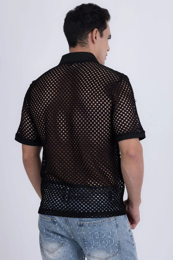Barabas Herren-Polohemd aus Glintform-Mesh