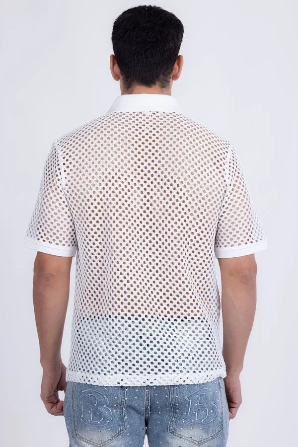 Barabas Herren-Polohemd aus Glintform-Mesh