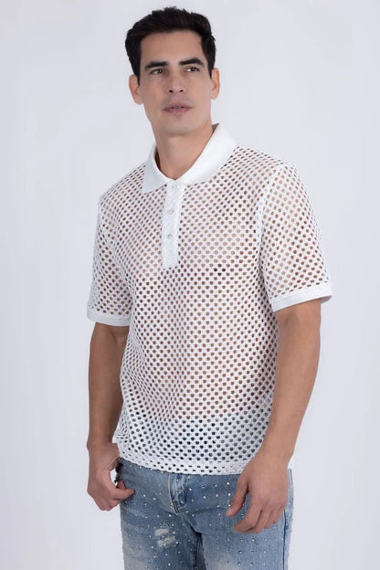 Barabas Herren-Polohemd aus Glintform-Mesh