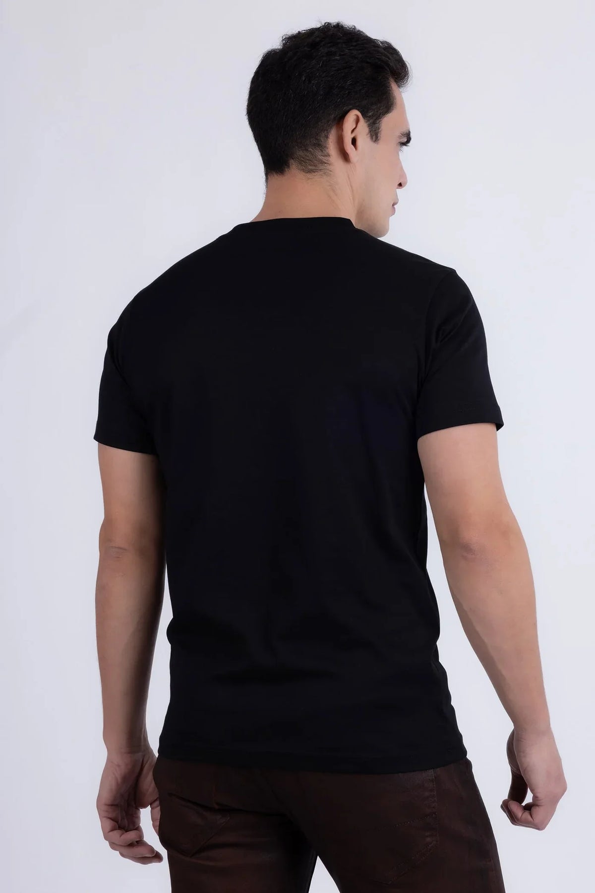 Barabas Herren T-Shirt Laurent Tropical Iguana mit Strasssteinen - Schwarz