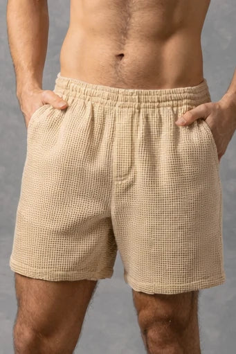 Short en maille gaufrée texturée pour homme Bespoke Moda - Disponible en 2 couleurs
