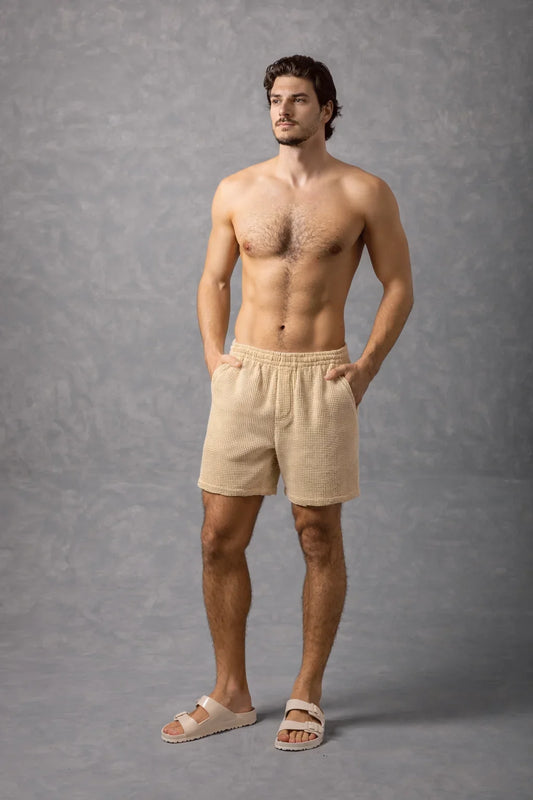 Short en maille gaufrée texturée pour homme Bespoke Moda - Disponible en 2 couleurs