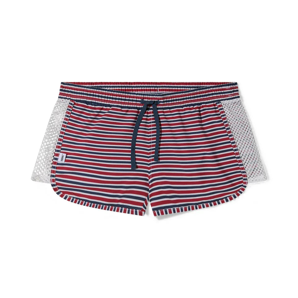 BIKE Athletic Peek-A-Boo Swim Short - Sailor Stripe