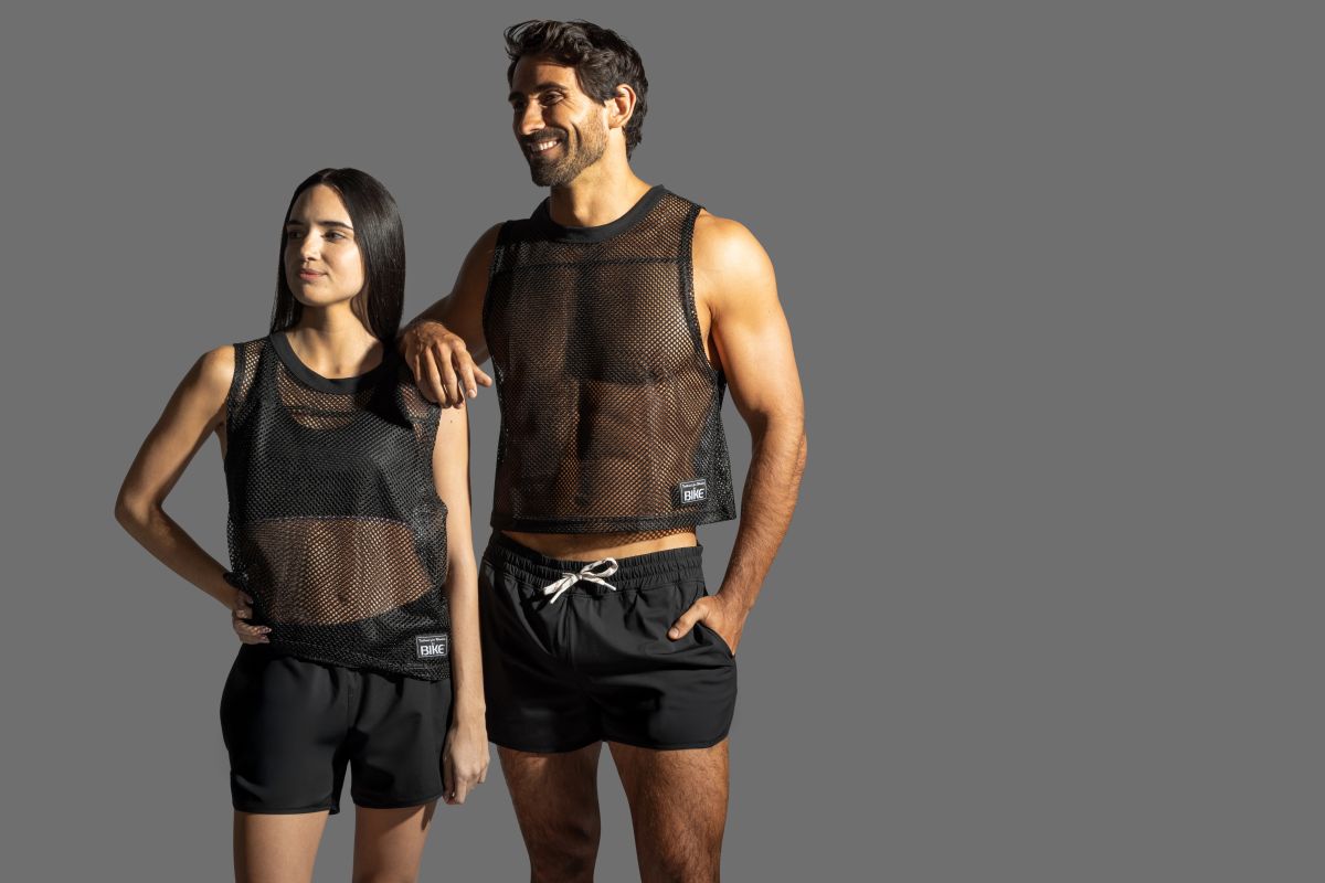 Black bike athletic bam135 sleeveless mesh practice jersey with breathable mesh and subtle lower hem branding