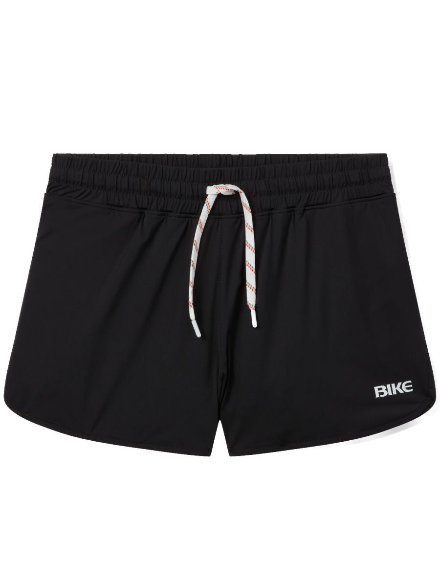 Black bike athletic BAM200 track shorts with white drawstring and bike logo on lower right leg for active use