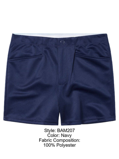 Navy bike athletic bam207 coaches shorts made of polyester with white waistband and front pockets 5 inch inseam