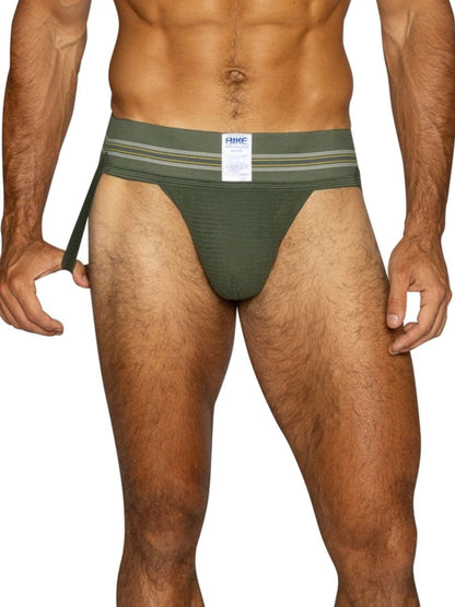 Olive green BIKE Original Number 10 jockstrap for men.