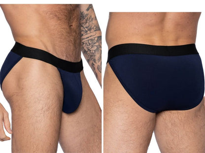 Navy blue bike athletic bas331 active jock briefs with black elastic waistband designed for support and comfort