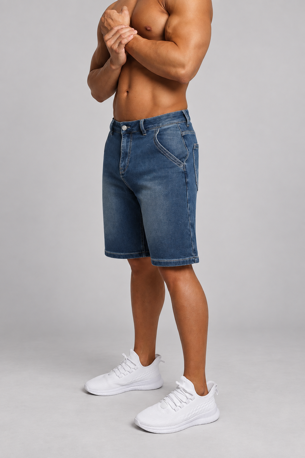 Jed North Men's Baggy Fit Denim Shorts - Dark Blue