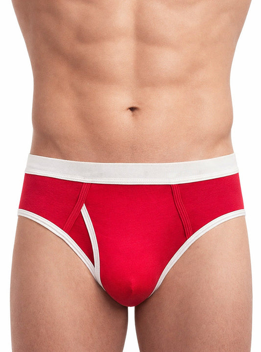 Basix comfort brief red briefs with white trim and a ribbed waistband for comfortable daily wear