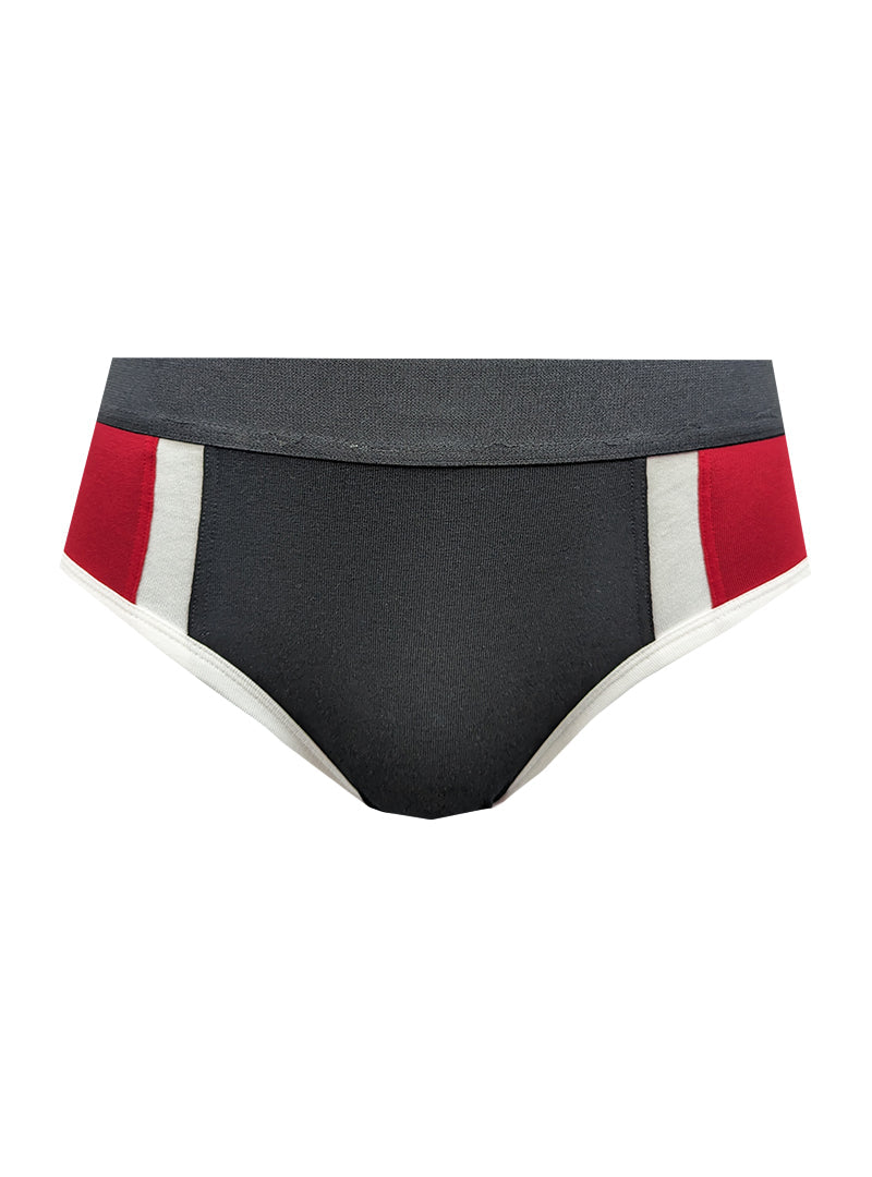 Basix comfort jock black red and white striped briefs with textured waistband for everyday support and comfort