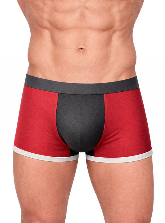 Red and black basix comfort one trunk boxer briefs with white trim designed for all-day comfort and support