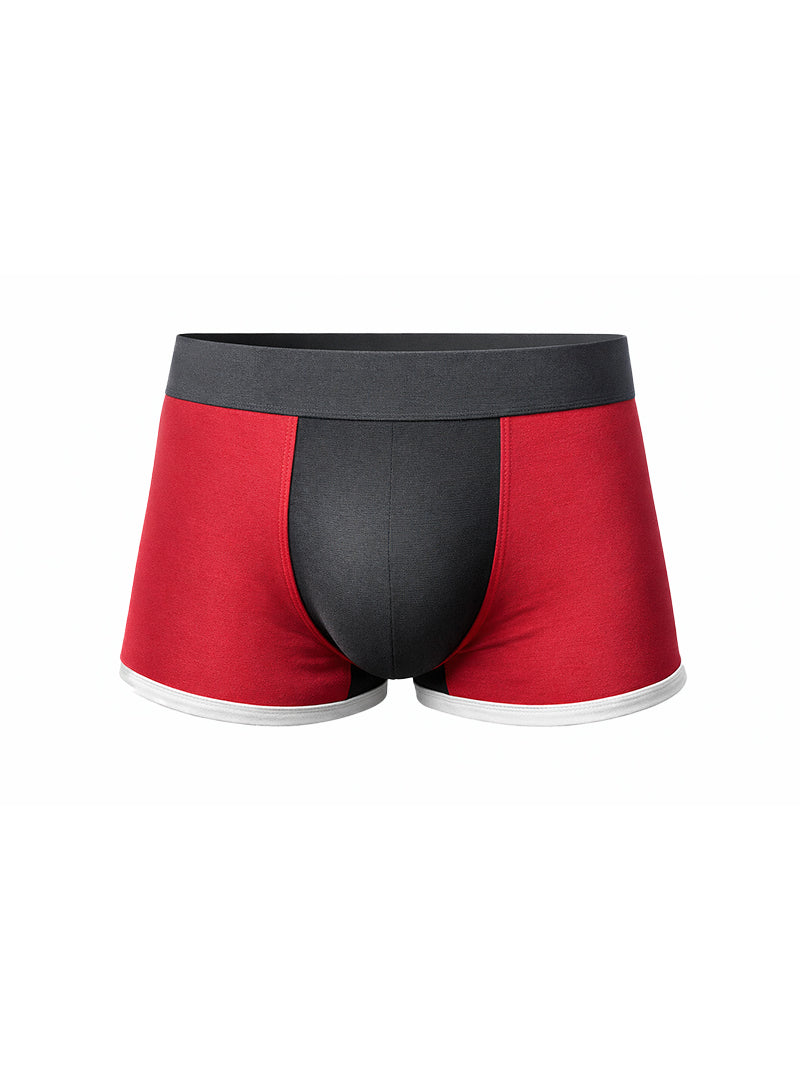 Basix comfort one trunk red and black boxer briefs with white trim for breathable all day comfort