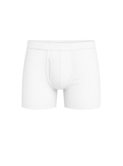White big mans cotton boxer brief with smooth seamless design and elastic waistband for comfortable fit