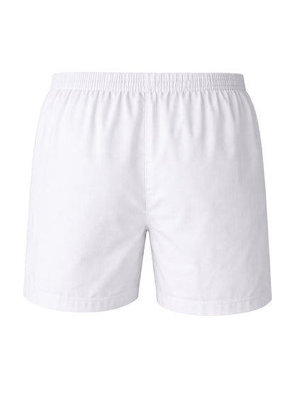 White cotton big man’s woven boxer shorts with elastic waistband made from broadcloth fabric 2-pack