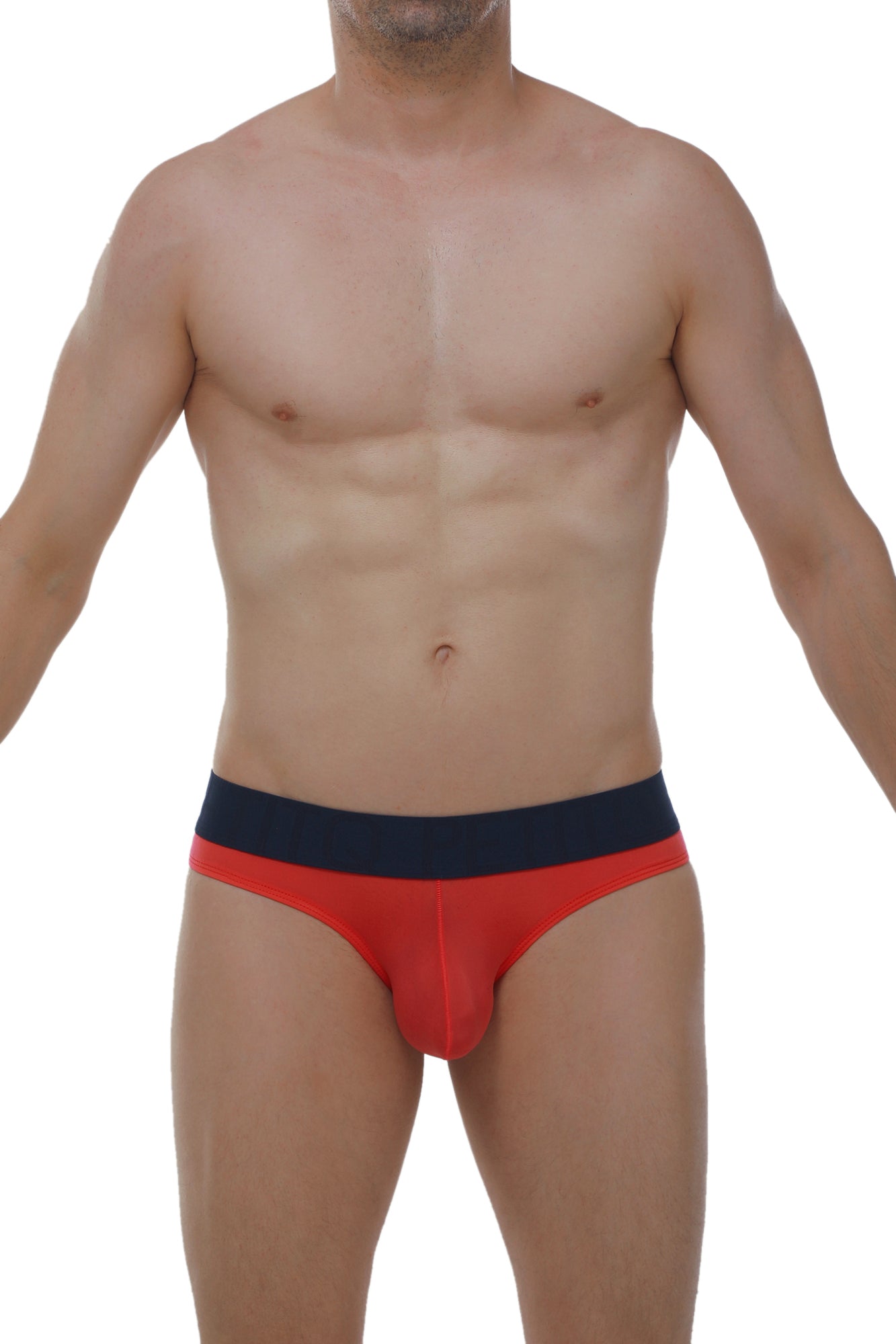 Bikini chisa plum crimson briefs in red and navy blue with snug form-fitting design for comfortable wear
