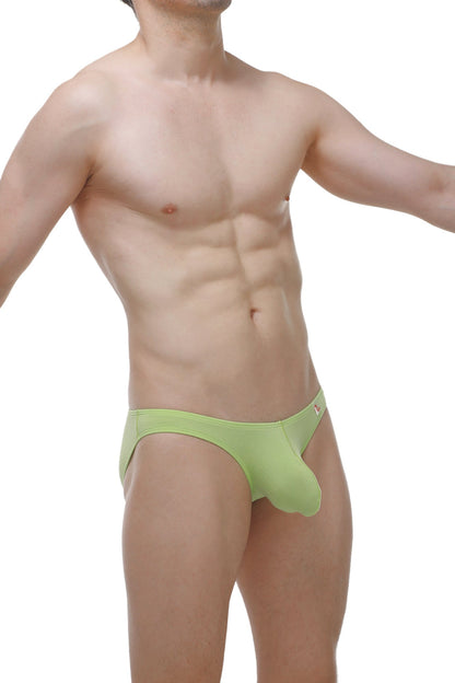 Bikini colline bamboo apple green light green form-fitting men’s underwear with a prominent pouch design