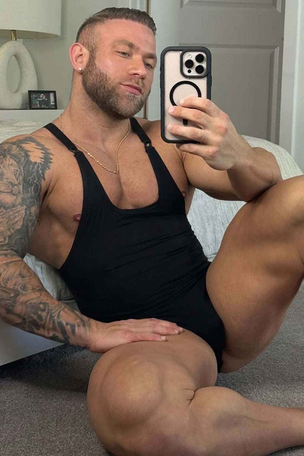JJ Malibu Men's Wrestle Me Bodysuit - Midnight