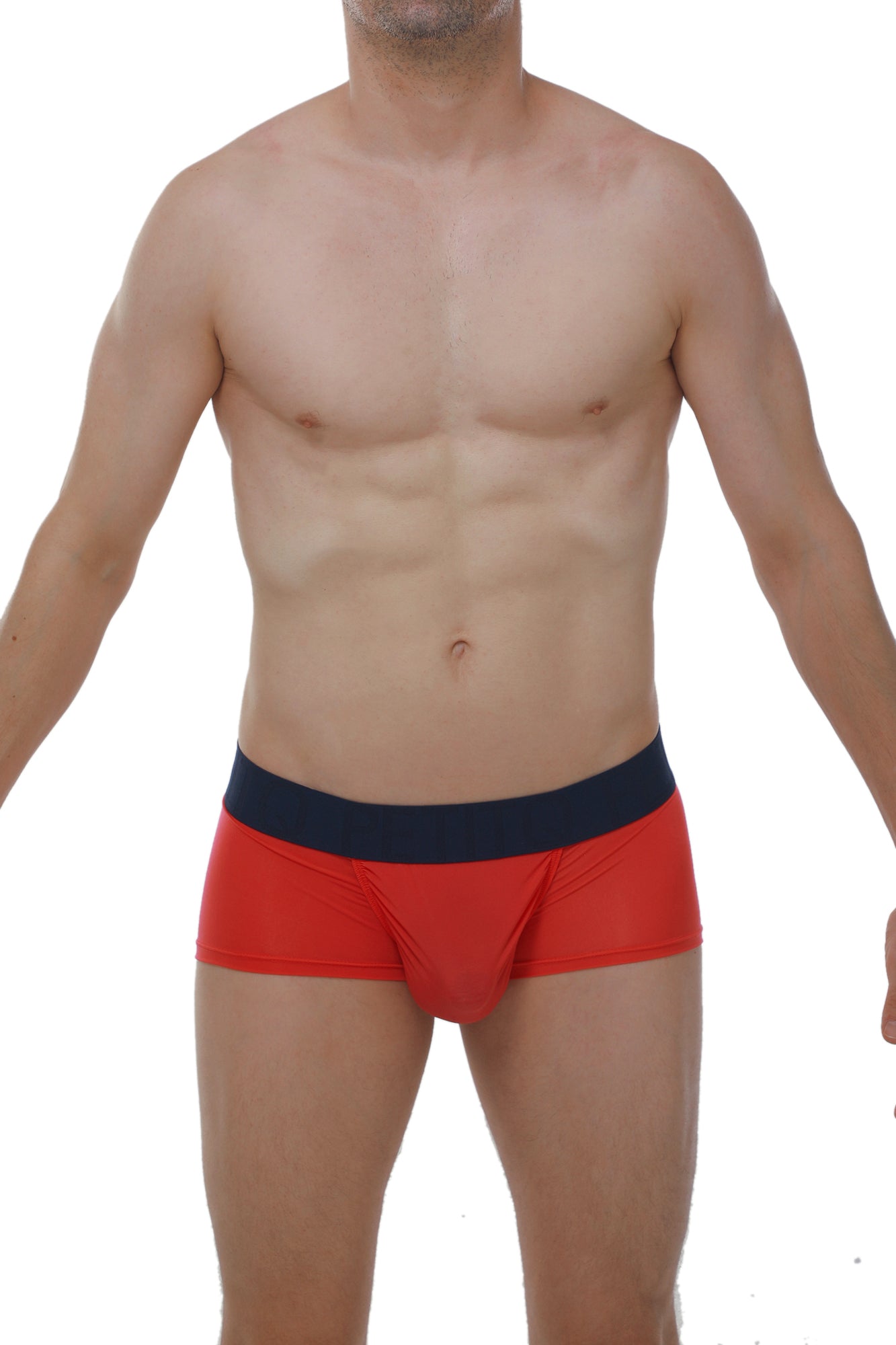 Red boxer briefs taik plum crimson with navy blue waistband designed for comfortable everyday wear
