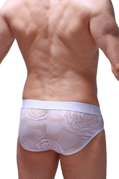 White lace briefs brief dome coudray white with delicate floral pattern and soft elastic waistband