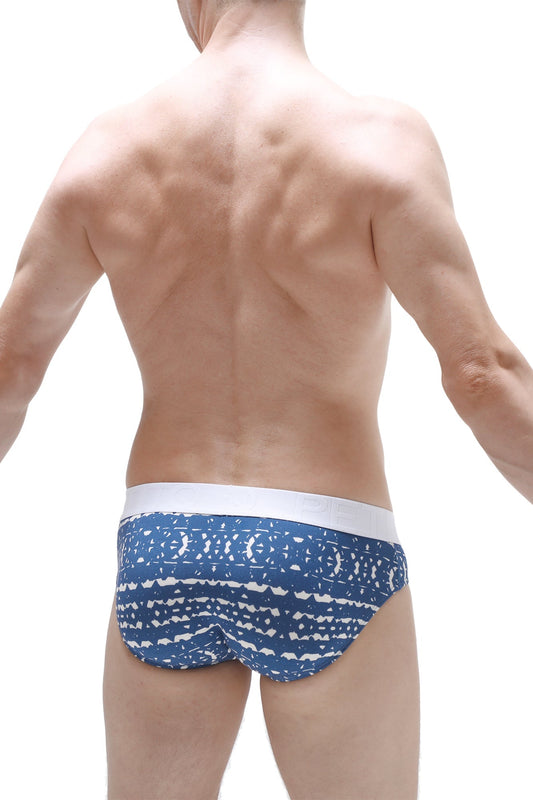 Brief jans new denim blue and white patterned men’s briefs with solid white waistband for comfortable wear