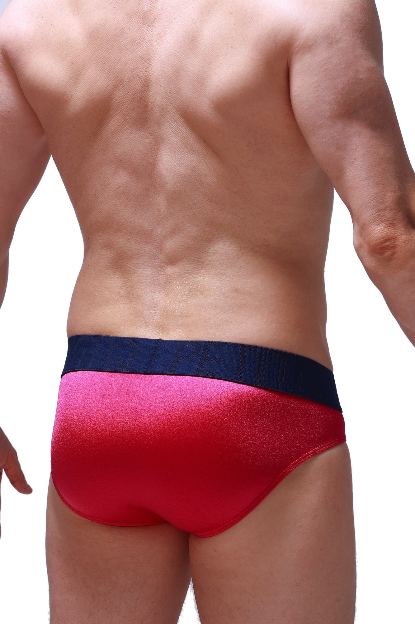 Brief matraux framboise red and navy blue athletic briefs with sleek form fitting design for active wear