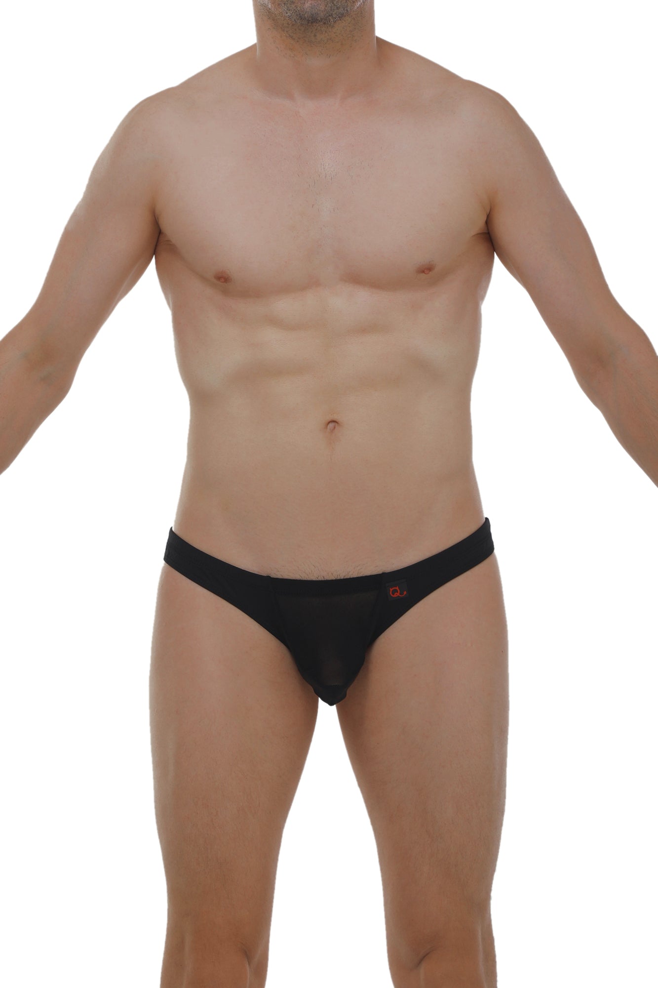 Black briefs myennnes black with a subtle red logo on the left hipband in soft breathable fabric