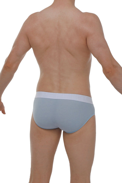 Light blue ribbed briefs with a contrasting white waistband from brief neure rib blue collection