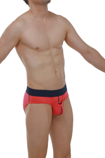 Brief paliz modal fuchsia red and navy blue athletic briefs with contoured design for comfortable support