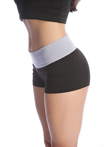 Black bumble short athletic shorts with light gray elastic waistband designed for comfort and active wear