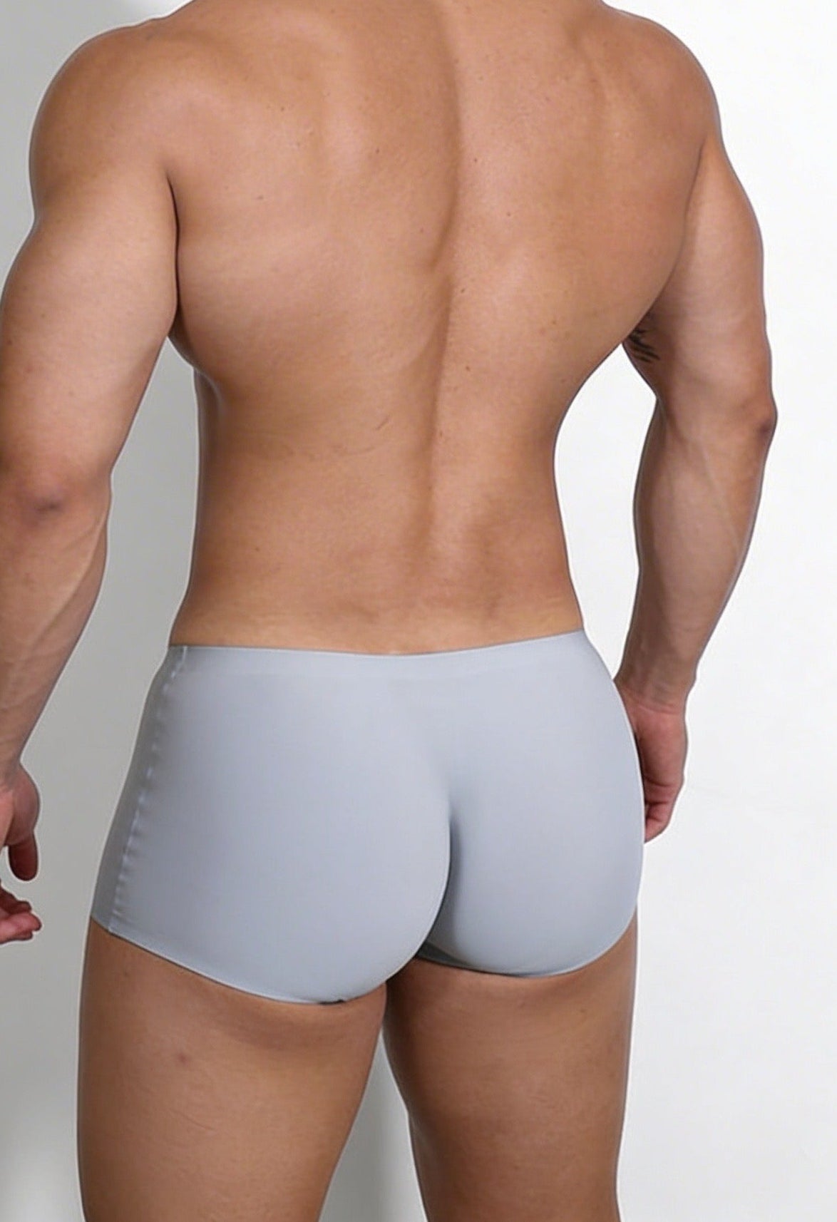 JJ Malibu Men's Come-Over Silky Seamless Boxer Briefs - Fog Grey
