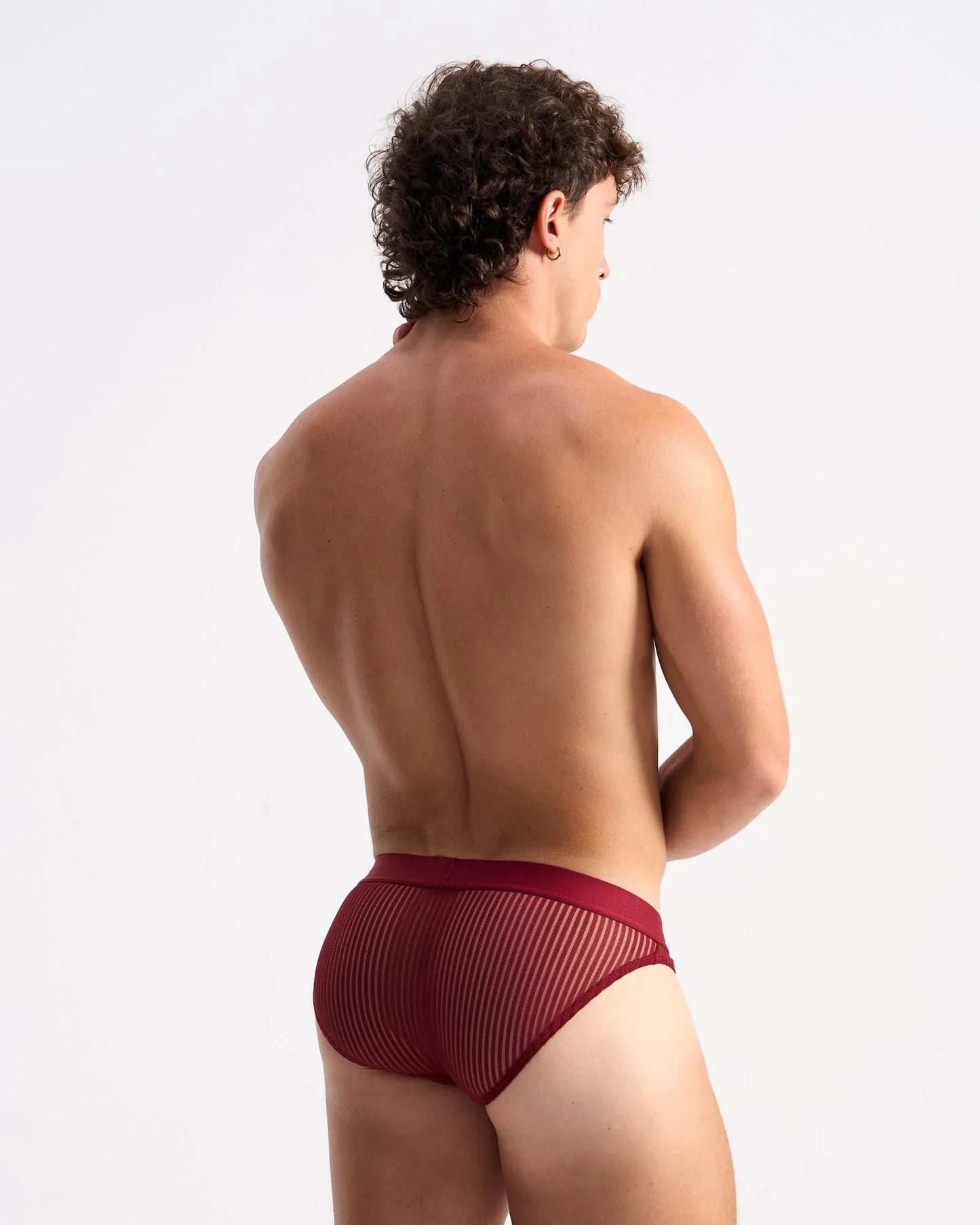Casanova brief maroon mesh briefs with ribbed texture and elastic waistband for comfortable everyday wear