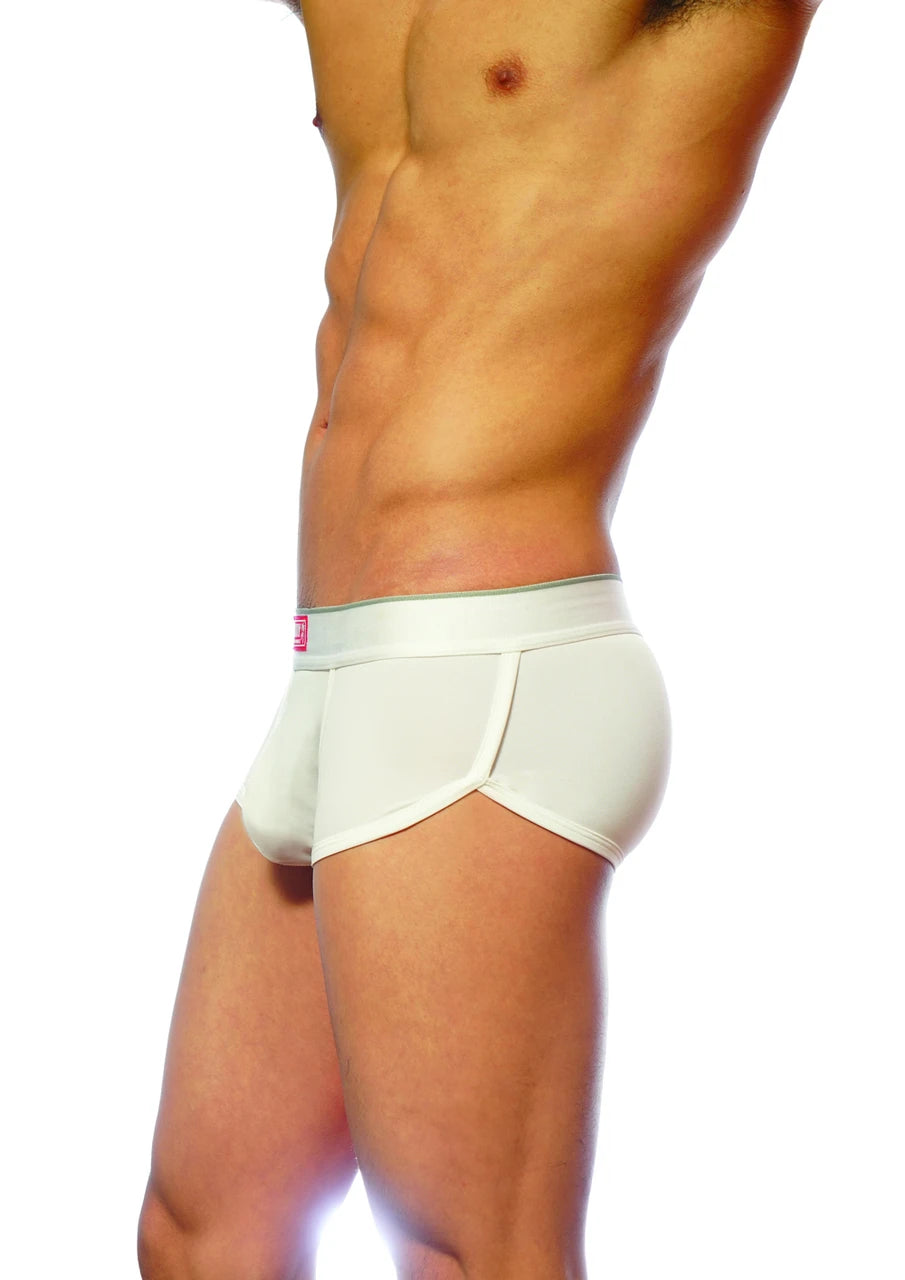 White briefs groovin underwear ventilated cup boxer cb1601 with subtle elastic waistband and clean tailored seams