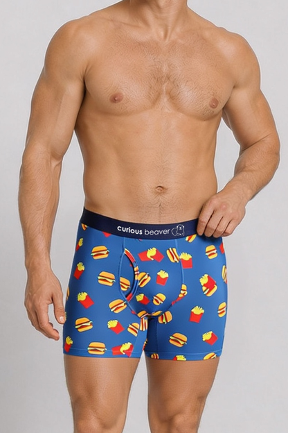 Curious Beaver Men's Boxer Briefs - Burgers