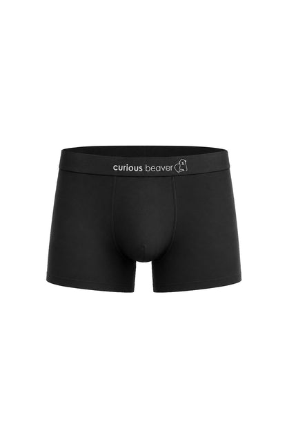 Curious Beaver Men's Soft Modal Boxer Briefs - Midnight Black
