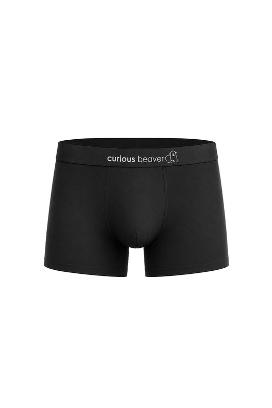 Curious Beaver Men's Soft Modal Boxer Briefs - Midnight Black