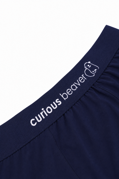 Curious Beaver Men's Soft Modal Boxer Briefs - Navy
