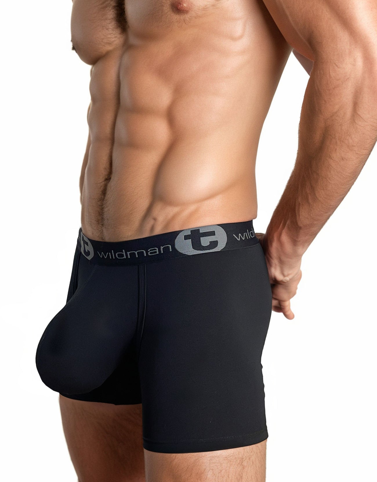 Big Boy Pouch Boxershorts mit 5" Innennaht, Schwarz