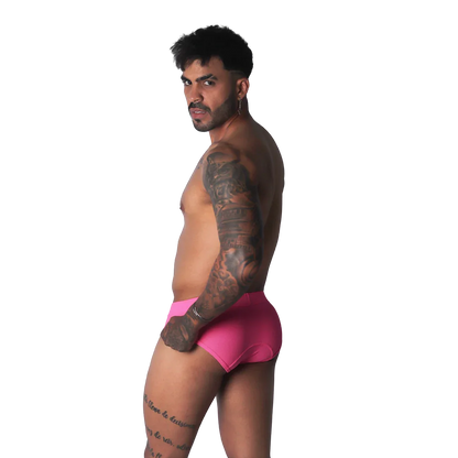 Fuchsia-colored low-rise briefs in a solid cotton-blend fabric with a clean, minimalist design.