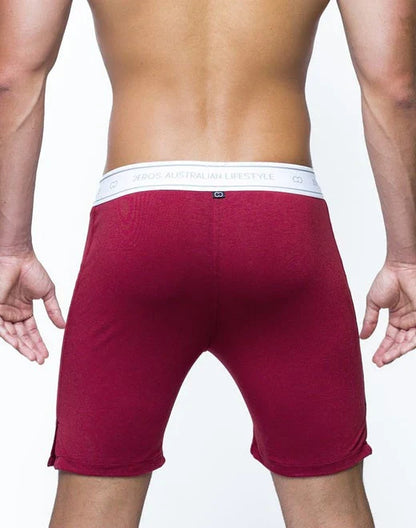 Red xboss australian liberty briefs in red with a white elastic waistband featuring the brand logo core series lounge short