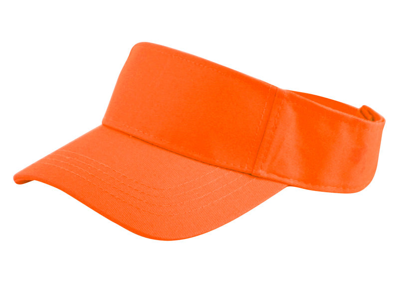 Bright orange cotton solid color visor with smooth fabric material and simple classic design