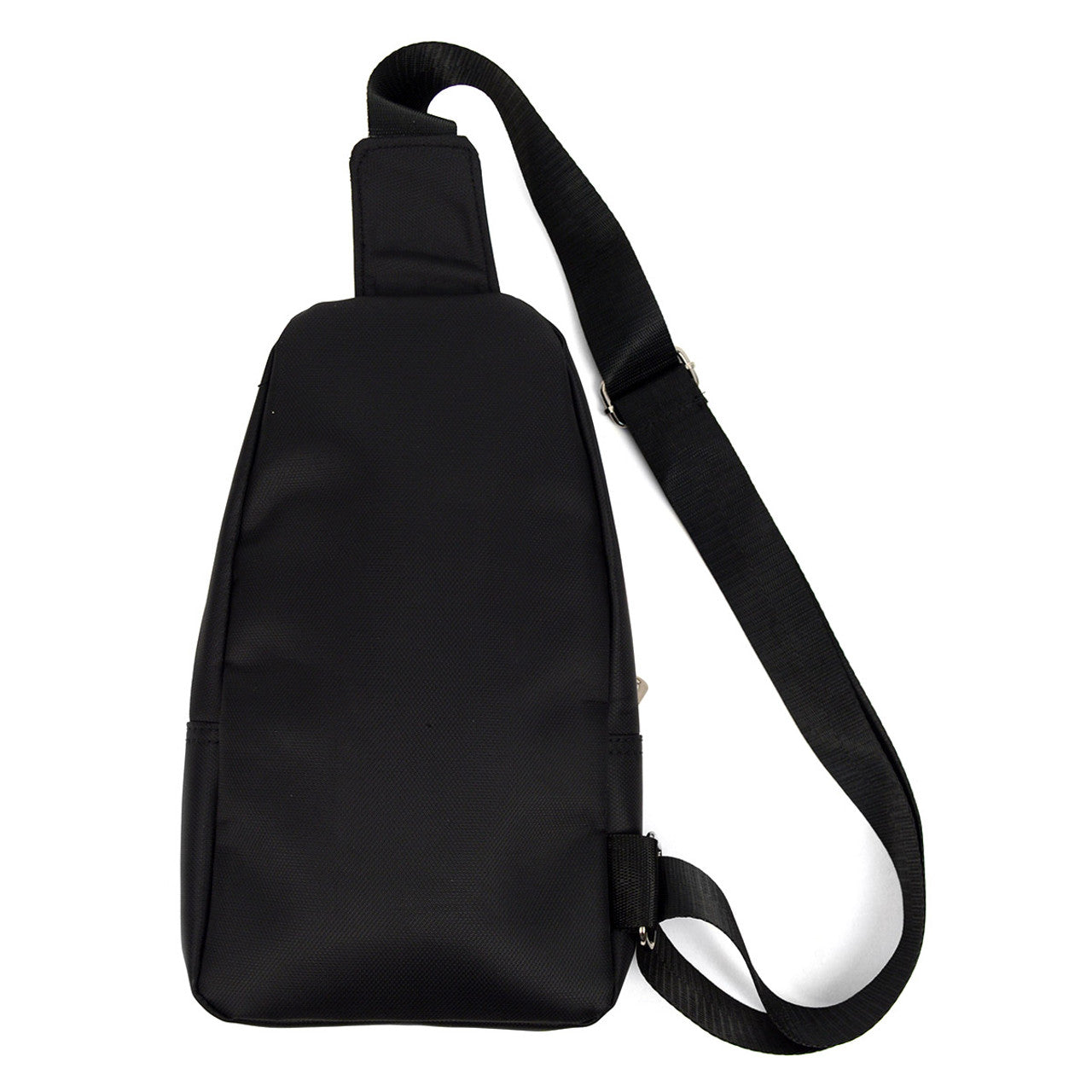 Black nylon crossbody sling bag with adjustable strap and zippered closure for versatile everyday use