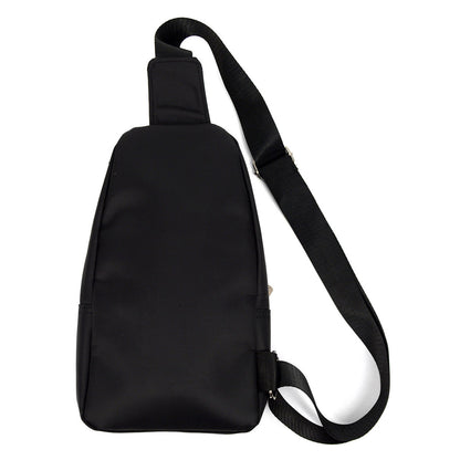 Black nylon crossbody sling bag with adjustable strap and zippered closure for versatile everyday use
