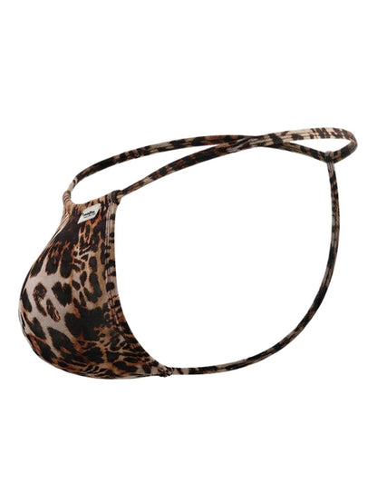 Leopard-print men’s thong candyMan 9586 g-string with snug supportive fit and adjustable elastic straps