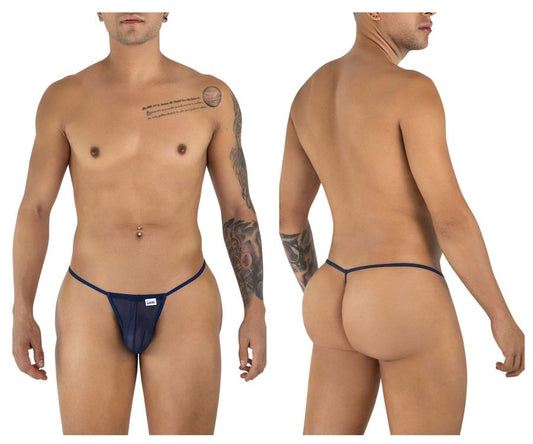 CandyMan 9586 G-String Color Dark Blue Mesh - SeductiveUtopia.net